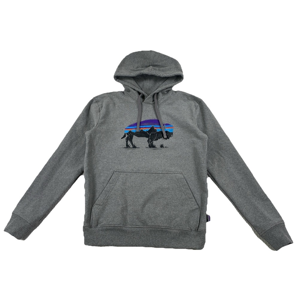 Patagonia Fitz Roy Bison Uprisal Hoody Men's XS Gravel Heather Gray